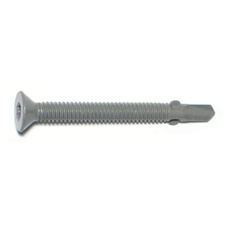 Saberdrive Self-Drilling Screw, #14 x 2-1/2 in, Gray Ruspert Steel Flat Head Torx Drive 09743